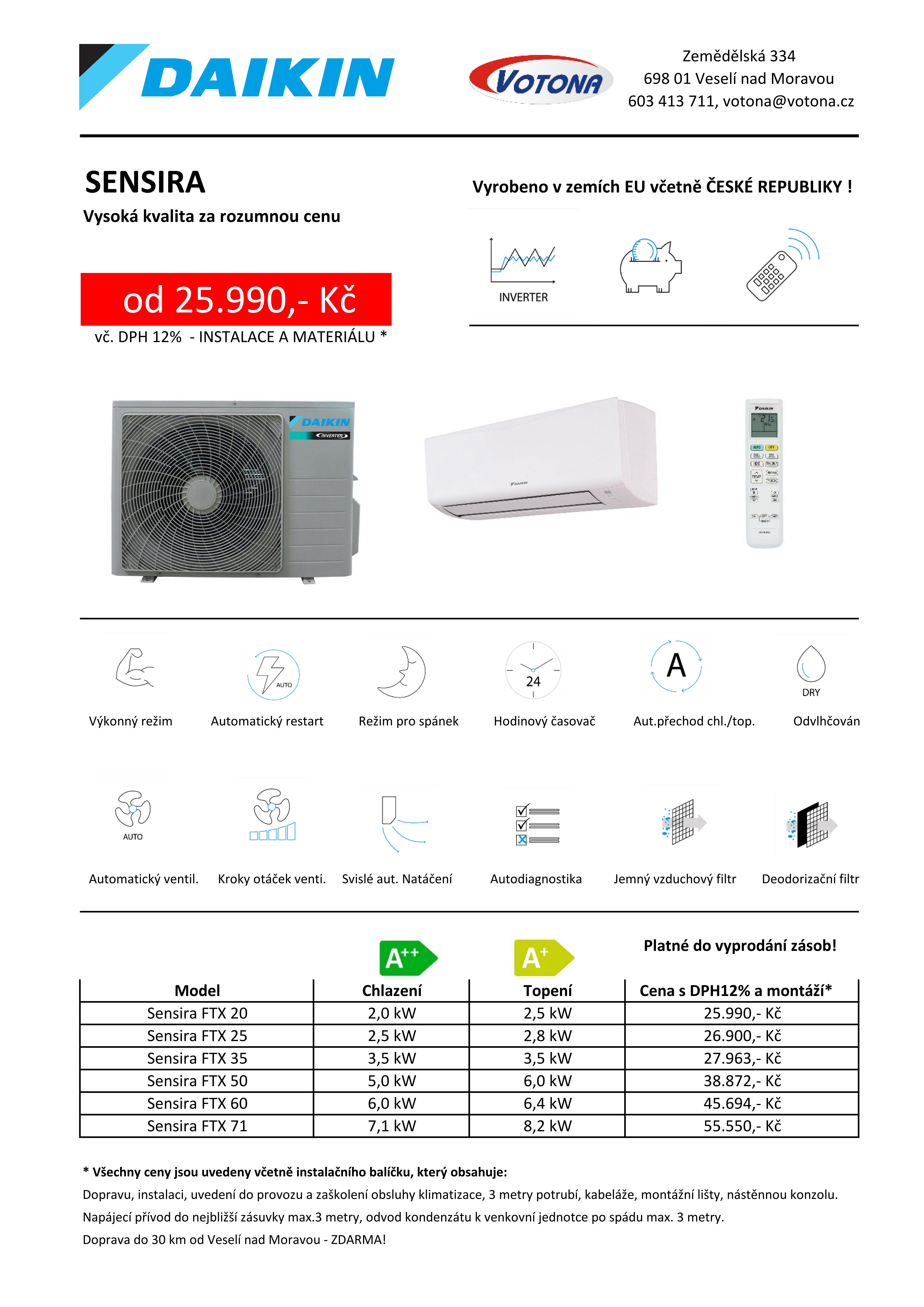 Klimatizace Daikin akční nabídka